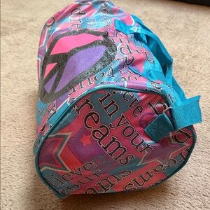 Justice Colorful Peace Sign Duffle Bag w Sleeping Bag